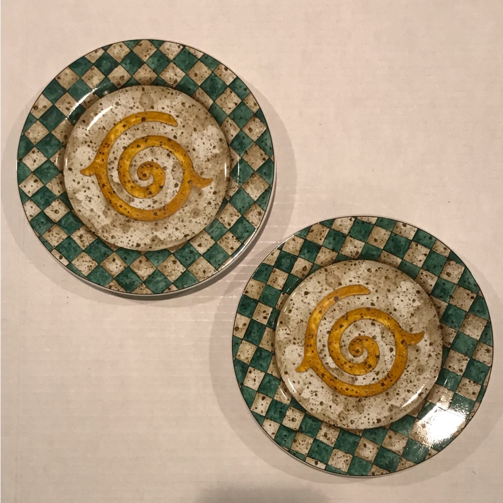 Set Of 2 Sakura “Monarch” Salad/Dessert Plates By John Zak 1998
